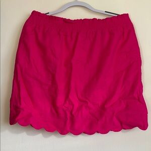 Elegant Pink Scalloped Hem Skirt